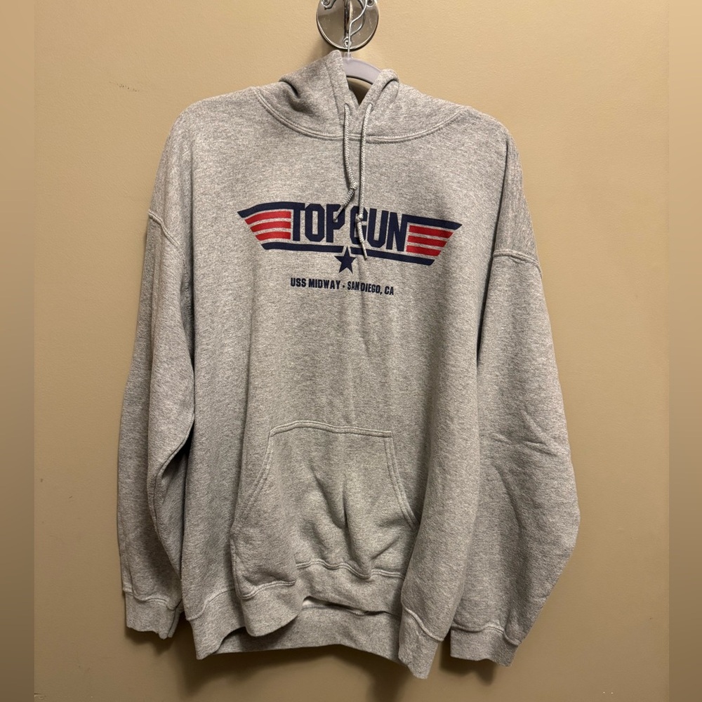 Gray Top Gun Hoodie